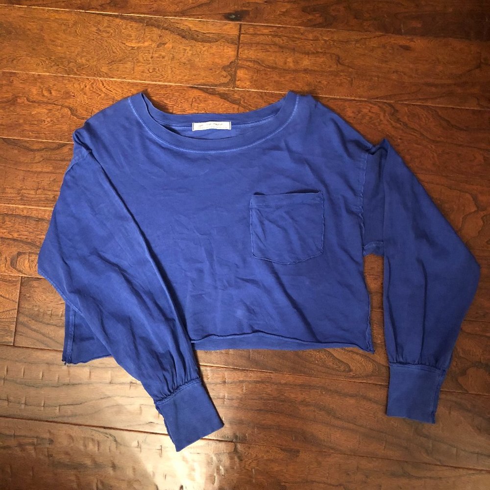 Free People Long Sleeve Crop Shirt